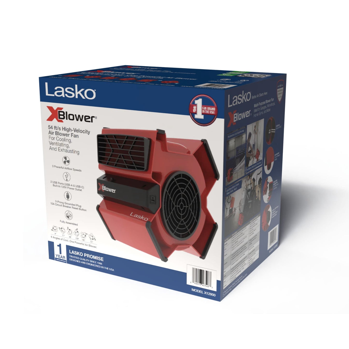 Lasko X-Blower 11" 3-Speed High Velocity Blower Fan X12900