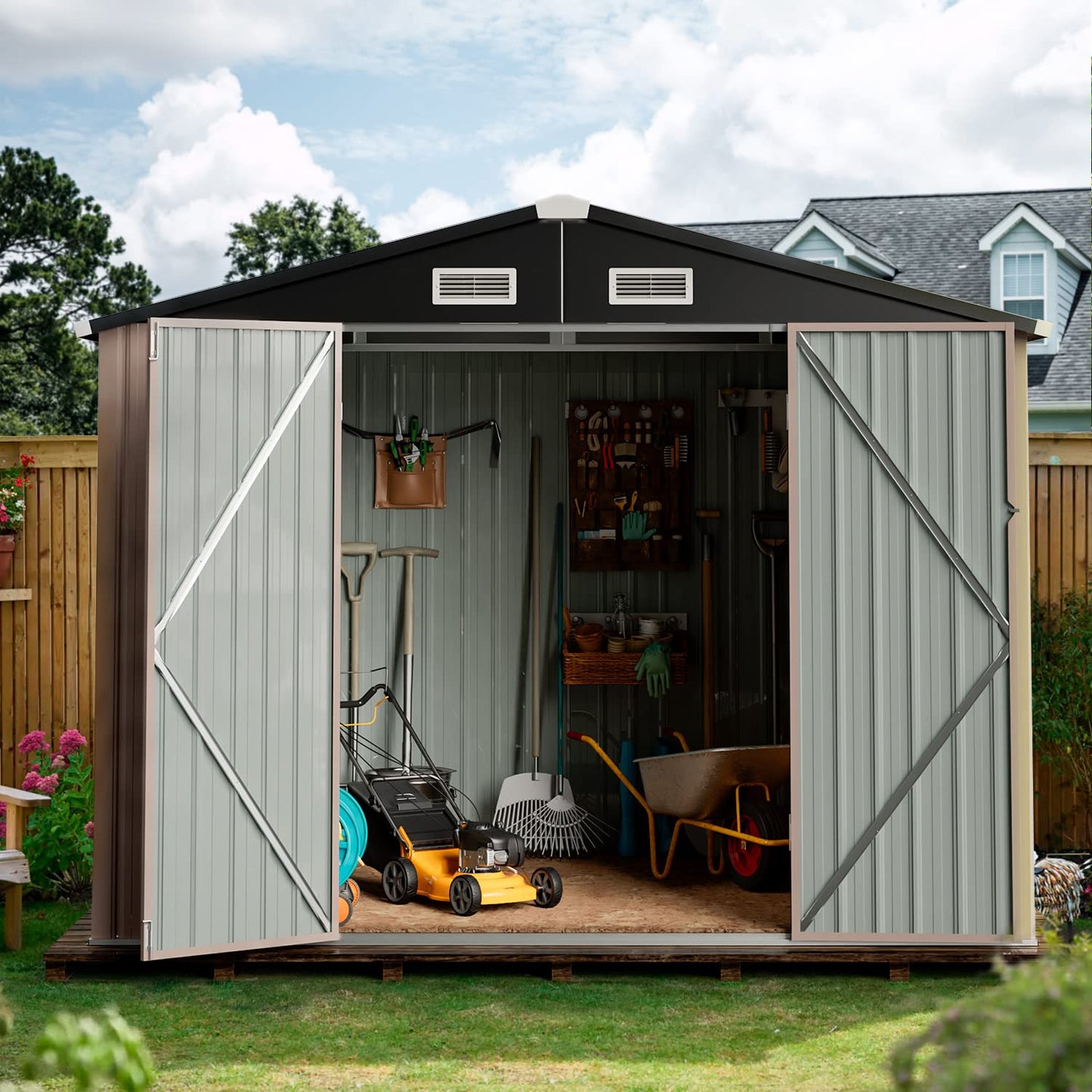Outdoor Storage Shed, 6.4x4 FT