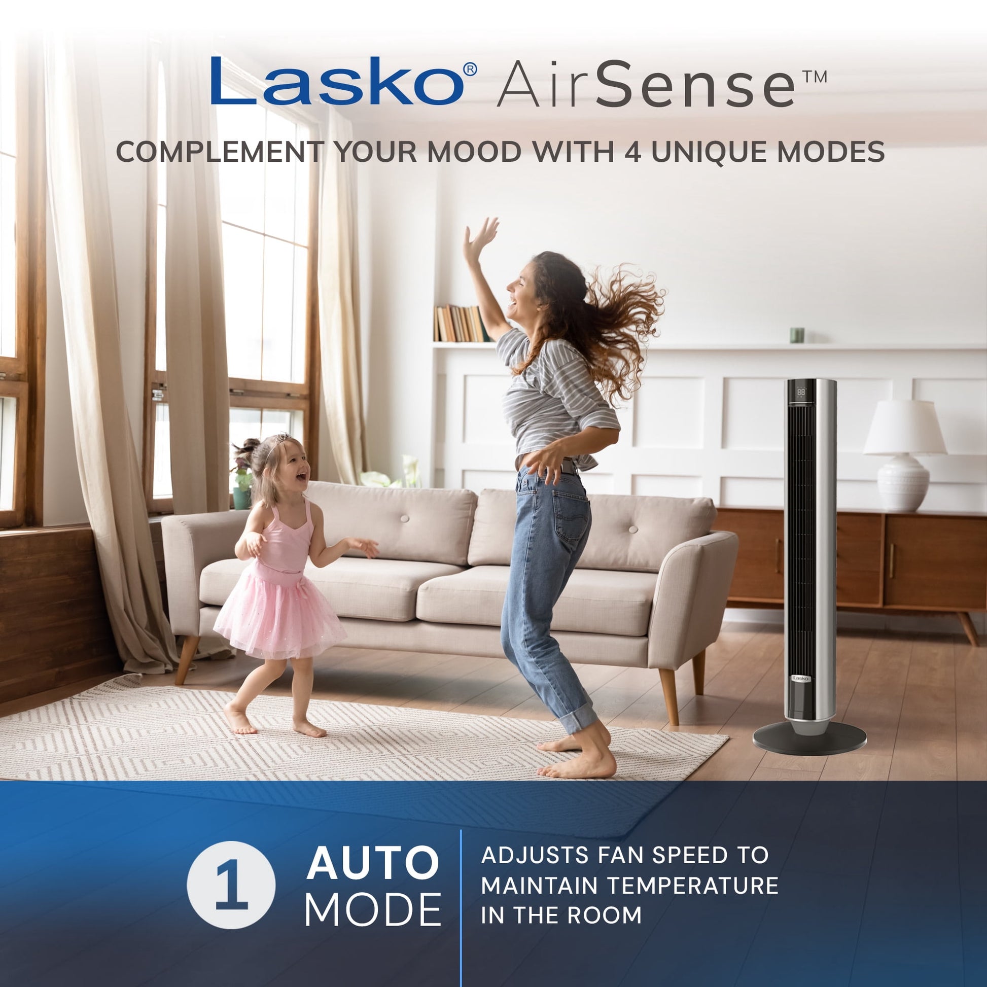 Lasko WhisperForce 40" 12-Speed Oscillating DC Tower Fan with Remote TDC401