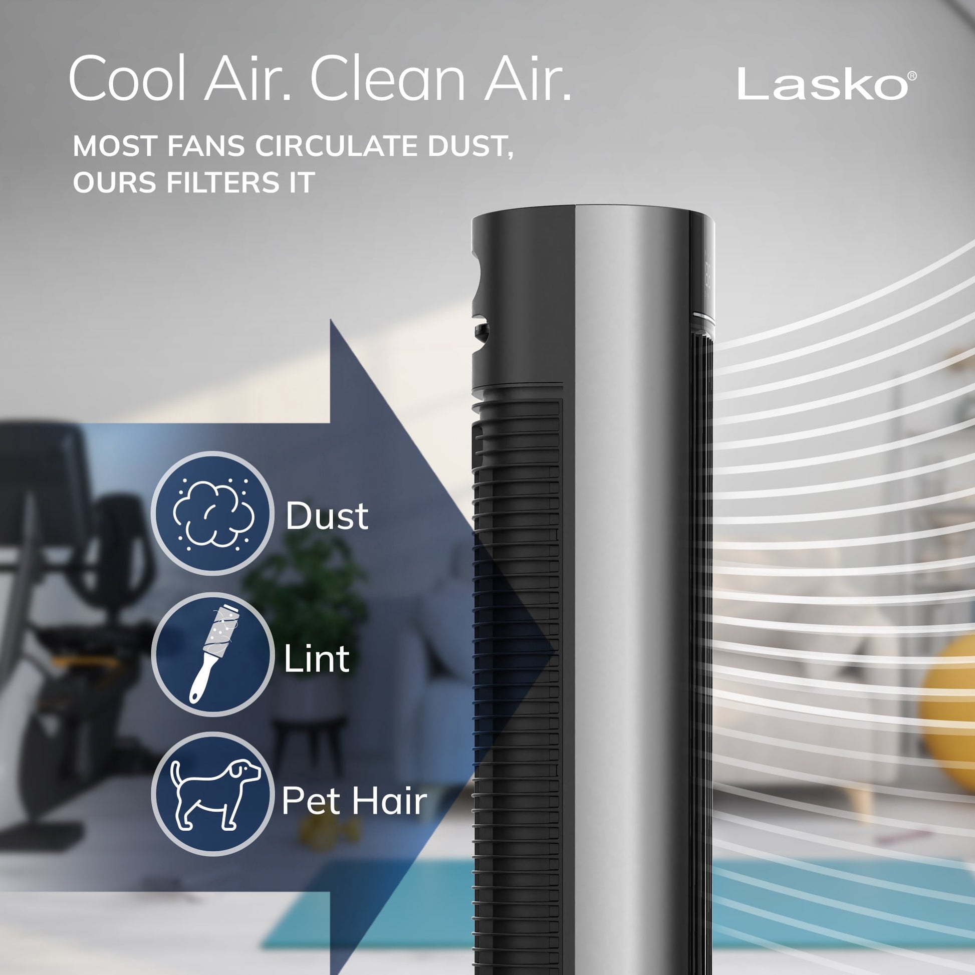 Lasko WhisperForce 40" 12-Speed Oscillating DC Tower Fan with Remote TDC401