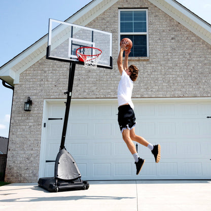 Spalding 54-Inch Portable Basketball Hoop Shatter-Proof Polycarbonate Backboard Adjustable ExactaHeight System Pro Slam Rim Outdoor