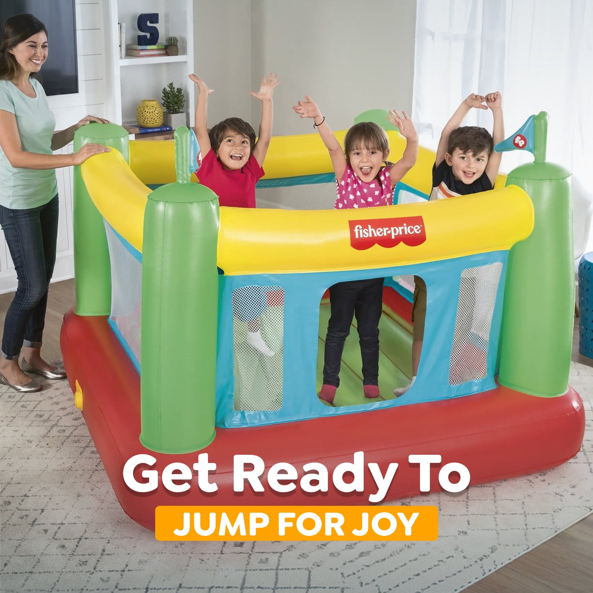 Fisher-Price Indoor Bouncer with Built-in Pump Multicolor