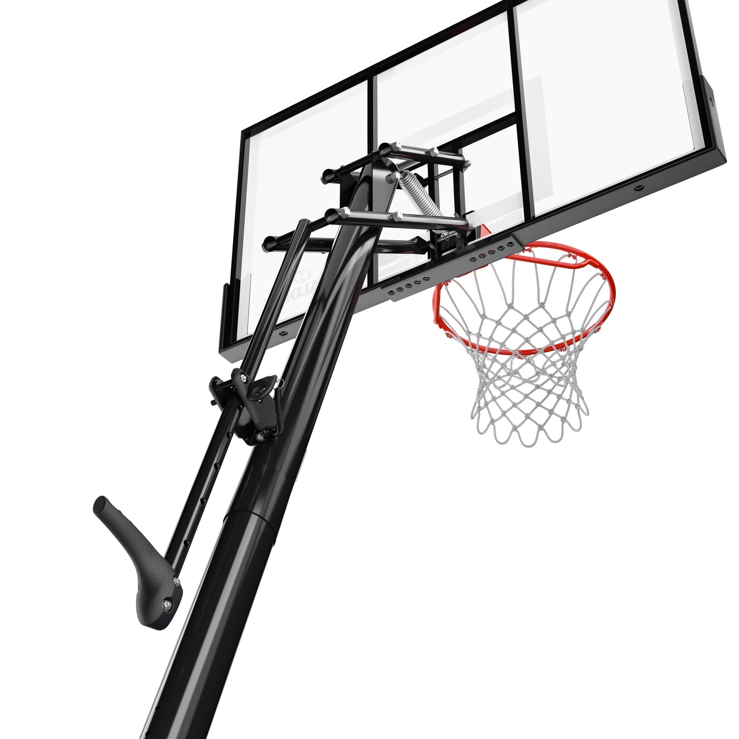 Spalding 54-Inch Portable Basketball Hoop Shatter-Proof Polycarbonate Backboard Adjustable ExactaHeight System Pro Slam Rim Outdoor