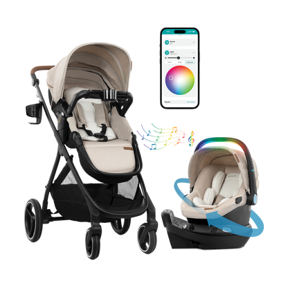 Evenflo Shyft Intuiti+ Travel System featuring Revolve180 LiteMax NXT with SensorySoothe