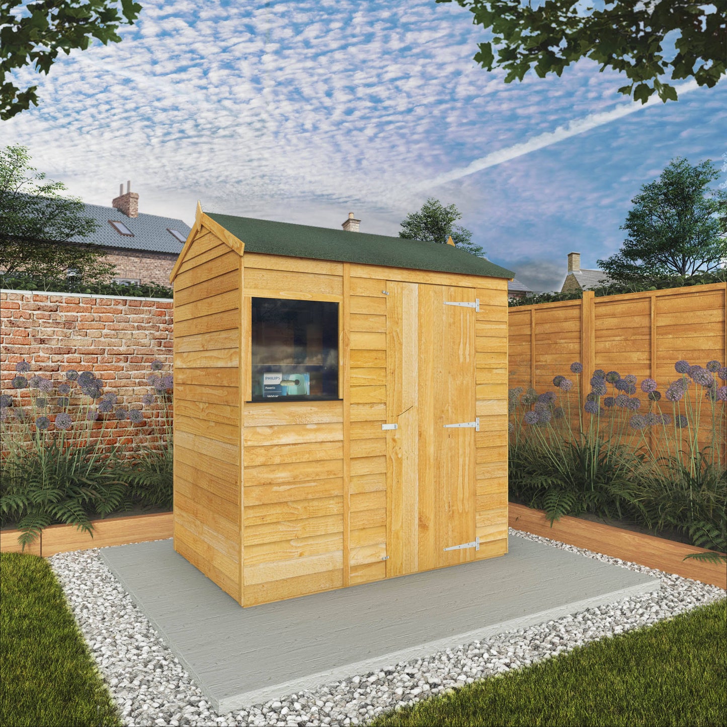 6 x 4 Ft Overlap Reverse Apex Shed