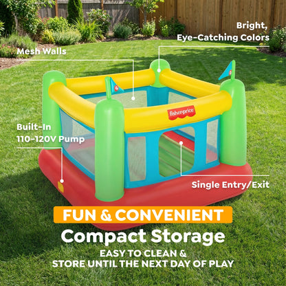Fisher-Price Indoor Bouncer with Built-in Pump Multicolor