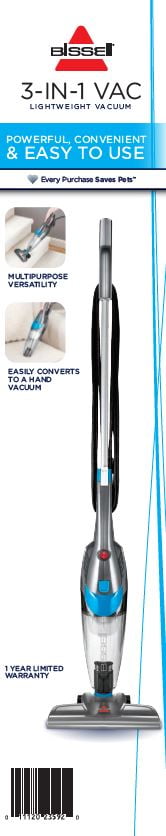 BISSELL 3-in-1 Lightweight Corded Stick Vacuum 38B1L