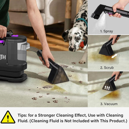 3-in-1 Handheld Carpet & Upholstery Spot Cleaner 450W 1.8 L Clean Water Tank 0.8 gal Dirty Water Tank 7.6 lb Black