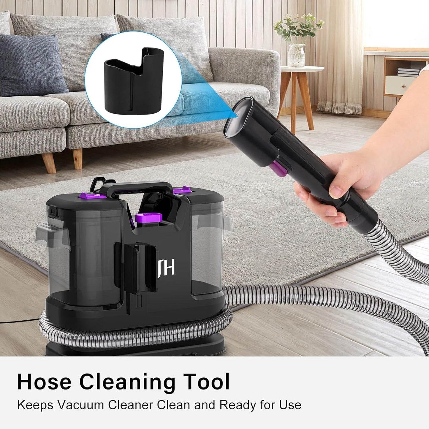 3-in-1 Handheld Carpet & Upholstery Spot Cleaner 450W 1.8 L Clean Water Tank 0.8 gal Dirty Water Tank 7.6 lb Black