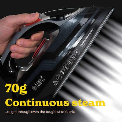 3100W Steam Iron 210 g Steam Boost 350ml Tank Ceramic Soleplate Self-Cleaning Anti-Drip 3.5 lb Black