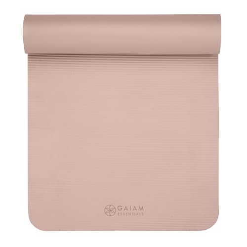Gaiam Thick Yoga Mat Extra Cushioned NBR Foam Non-Slip Exercise Fitness Mat with Carrying Strap 72 x 24 Inch