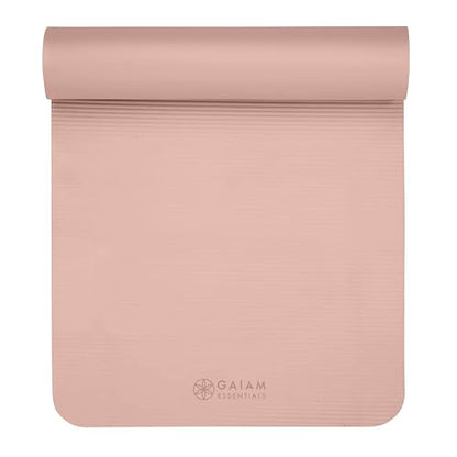Gaiam Thick Yoga Mat Extra Cushioned NBR Foam Non-Slip Exercise Fitness Mat with Carrying Strap 72 x 24 Inch