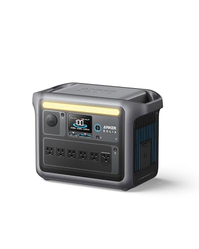 Anker SOLIX C1000 Portable Power Station 1800W Peak 2400W 1056Wh LiFePO4 Solar Generator Full Charge 58 Min 11 Ports
