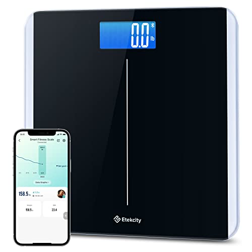 Etekcity Apex HR Smart Fitness Scale Wi-Fi Body Weight BMI Body Fat Muscle Mass Heart Rate TFT Display Tempered Glass 400 lb