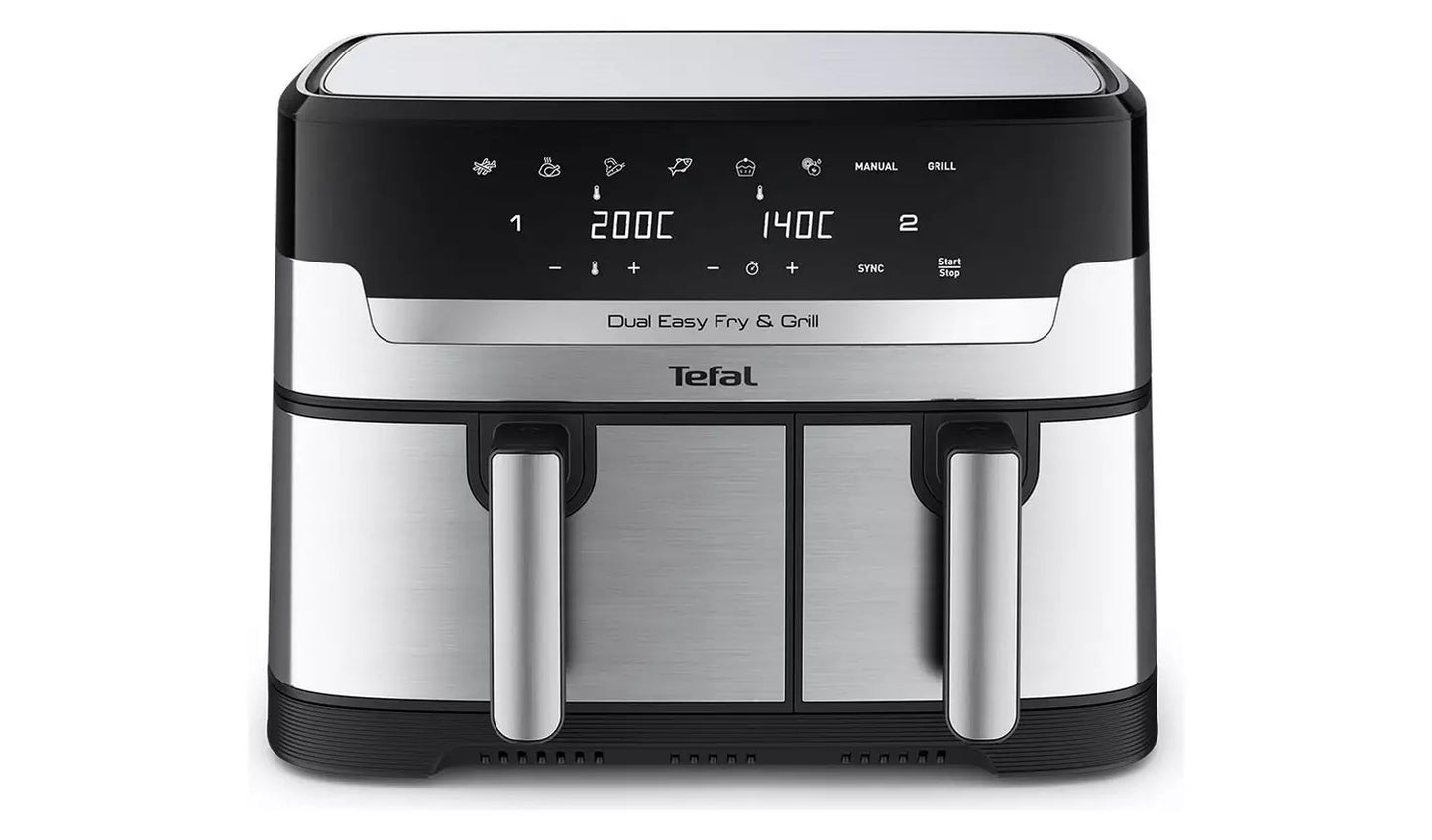 EY905D40 Easy Fry Dual Zone Air Fryer & Grill, 8.3L, Stainless Steel