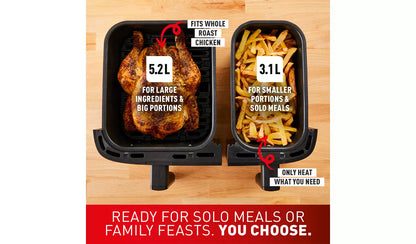 EY905D40 Easy Fry Dual Zone Air Fryer & Grill, 8.3L, Stainless Steel