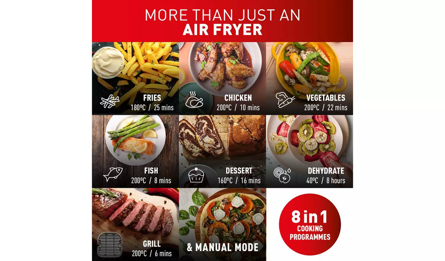 EY905D40 Easy Fry Dual Zone Air Fryer & Grill, 8.3L, Stainless Steel