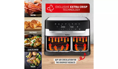EY905D40 Easy Fry Dual Zone Air Fryer & Grill, 8.3L, Stainless Steel
