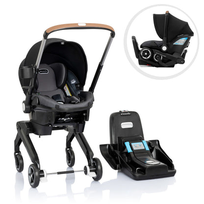 Evenflo Shyft DualRide w/ Carryall Storage Infant Car Seat + Stroller