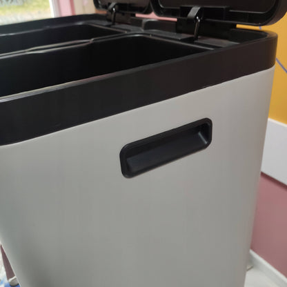 2 Section Recycling Bin, With Handles, 40L