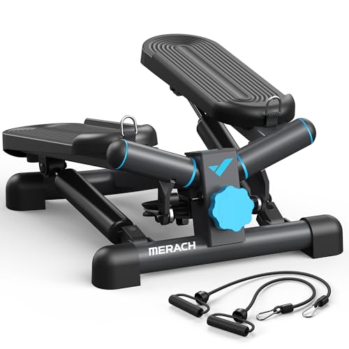 MERACH Rocking Stepper 3D Motion Balance Board with Resistance Bands 330 lb Capacity