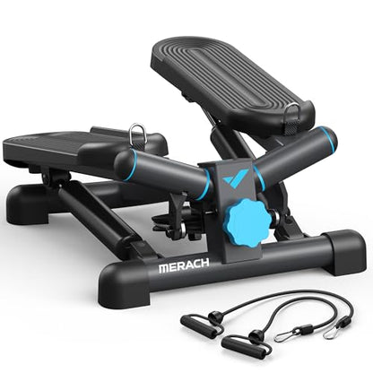 MERACH Rocking Stepper 3D Motion Balance Board with Resistance Bands 330 lb Capacity