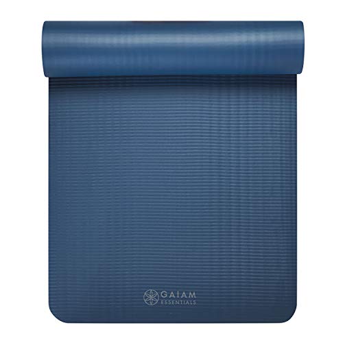 Gaiam Thick Yoga Mat Extra Cushioned NBR Foam Non-Slip Exercise Fitness Mat with Carrying Strap 72 x 24 Inch