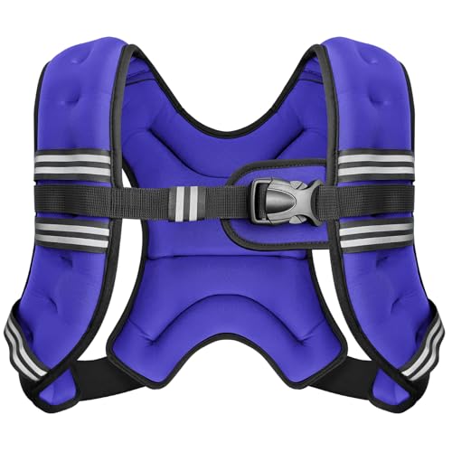 Zeerun Weighted Vest Reflective Stripe Adjustable Buckle Neoprene Rucking for Men Women Walking Running Strength Training