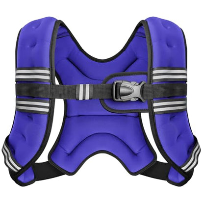 Zeerun Weighted Vest Reflective Stripe Adjustable Buckle Neoprene Rucking for Men Women Walking Running Strength Training