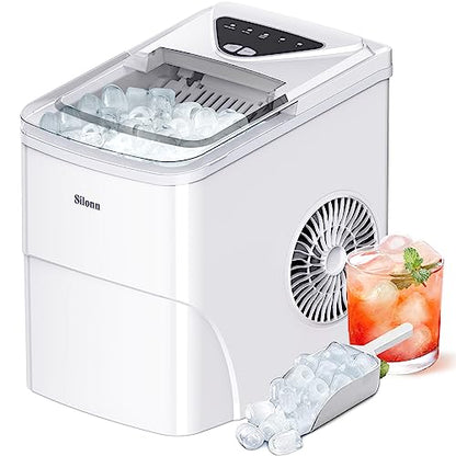 Silonn Nugget Ice Maker Countertop Chewable Pellet Ice Machine Self-Cleaning 36 lbs/Day Portable