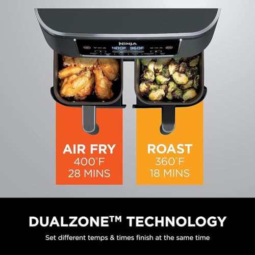DZ201 Foodi 8 Quart 6-in-1 DualZone 2-Basket Air Fryer