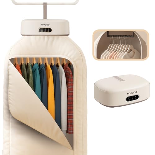 MOJOCO Portable Clothes Dryer 600W Compact 22 lb Capacity with LED UV Sanitizer Quiet Timer for Apartment Travel