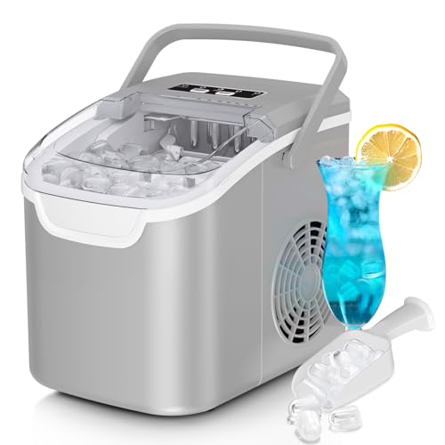 Antarctic Star Countertop Ice Maker 26 lbs/Day 6-Minute Bullet Ice Self-Cleaning Portable Black