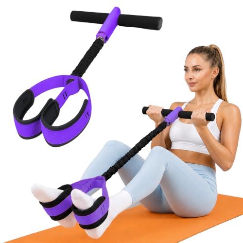 Hacole 6-Tube Pedal Resistance Band with Handles Natural Rubber Full Body Exercise Equipment for Abdomen Waist Arm Leg Pilates