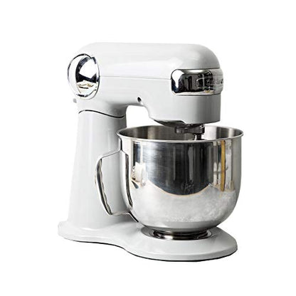 Cuisinart 5.5 Qt Stand Mixer 12-Speed 500W Tilt-Head Stainless Steel Bowl Whisk Dough Hook Paddle Splash Guard Silver Lining SM-50BC