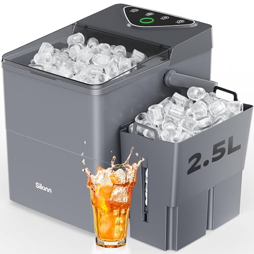 Silonn Nugget Ice Maker Countertop Chewable Pellet Ice Machine Self-Cleaning 36 lbs/Day Portable