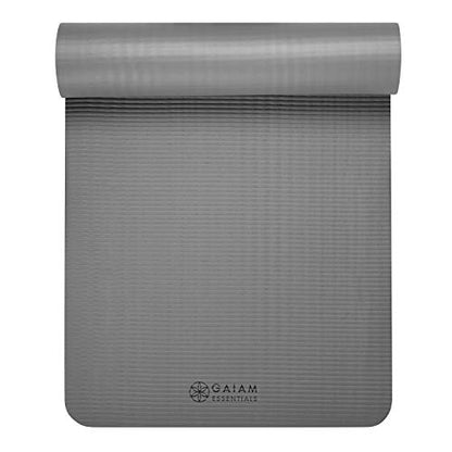 Gaiam Thick Yoga Mat Extra Cushioned NBR Foam Non-Slip Exercise Fitness Mat with Carrying Strap 72 x 24 Inch