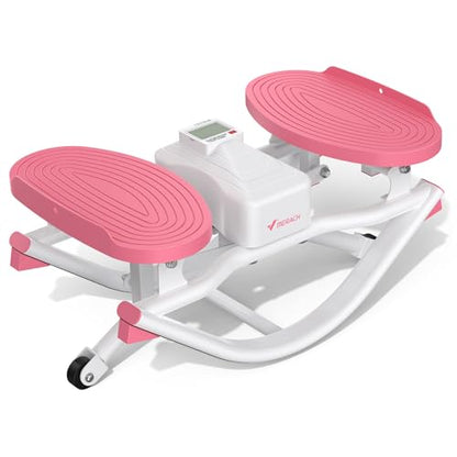 MERACH Rocking Stepper 3D Motion Balance Board with Resistance Bands 330 lb Capacity