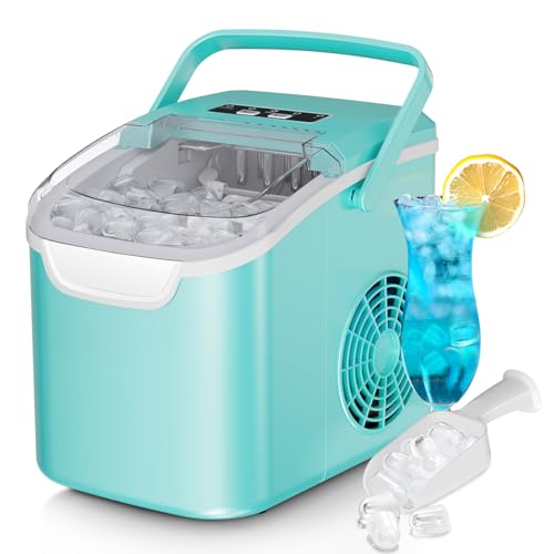 Antarctic Star Countertop Ice Maker 26 lbs/Day 6-Minute Bullet Ice Self-Cleaning Portable Black