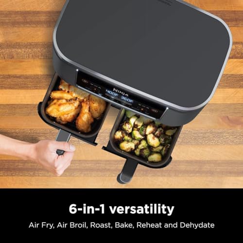 DZ201 Foodi 8 Quart 6-in-1 DualZone 2-Basket Air Fryer