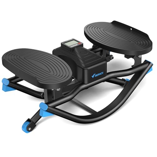 MERACH Rocking Stepper 3D Motion Balance Board with Resistance Bands 330 lb Capacity