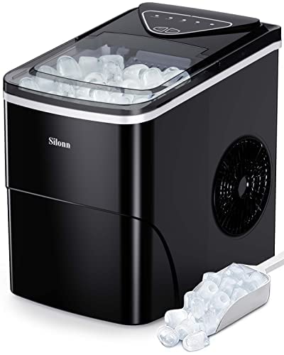 Silonn Nugget Ice Maker Countertop Chewable Pellet Ice Machine Self-Cleaning 36 lbs/Day Portable