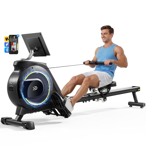 YPOO Magnetic Rowing Machine Foldable 350 lb Capacity 16-Level Silent Resistance Full-Body Cardio Home Gym RM930
