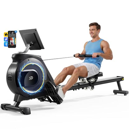 YPOO Magnetic Rowing Machine Foldable 350 lb Capacity 16-Level Silent Resistance Full-Body Cardio Home Gym RM930