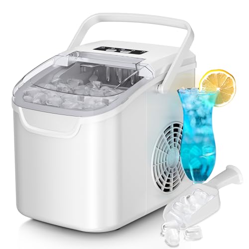 Antarctic Star Countertop Ice Maker 26 lbs/Day 6-Minute Bullet Ice Self-Cleaning Portable Black