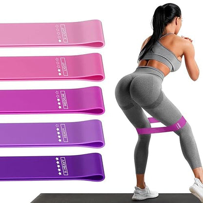 JAKKOFOXX Resistance Loop Exercise Bands Set of 5 with Carry Bag for Home Fitness Stretching Strength Training Physical Therapy
