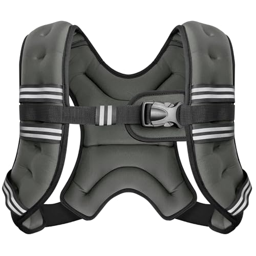 Zeerun Weighted Vest Reflective Stripe Adjustable Buckle Neoprene Rucking for Men Women Walking Running Strength Training