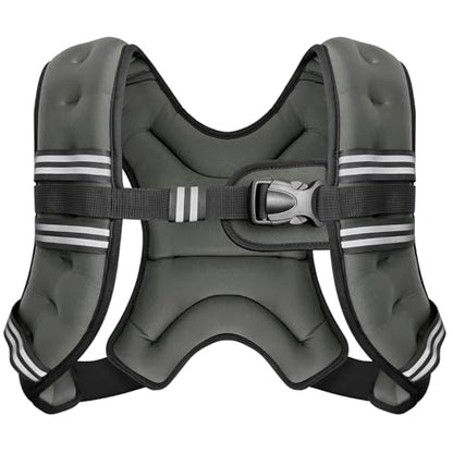 Zeerun Weighted Vest Reflective Stripe Adjustable Buckle Neoprene Rucking for Men Women Walking Running Strength Training