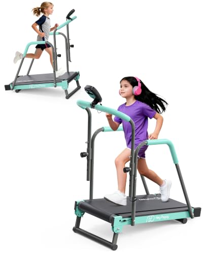 Heypappy Kids Manual Treadmill Adjustable Incline Handlebar Walking Pad 165 lb Capacity