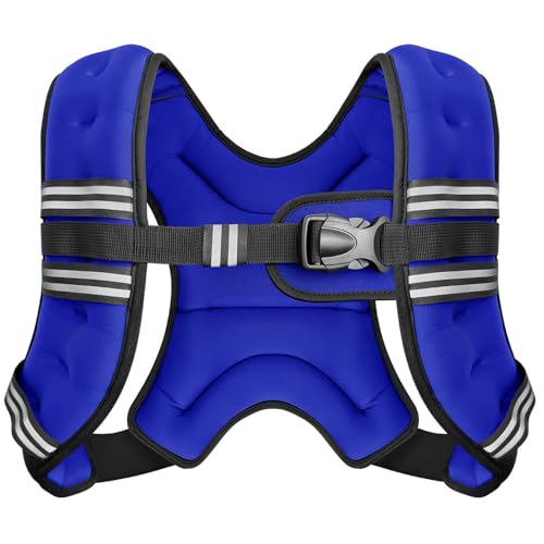 Zeerun Weighted Vest Reflective Stripe Adjustable Buckle Neoprene Rucking for Men Women Walking Running Strength Training